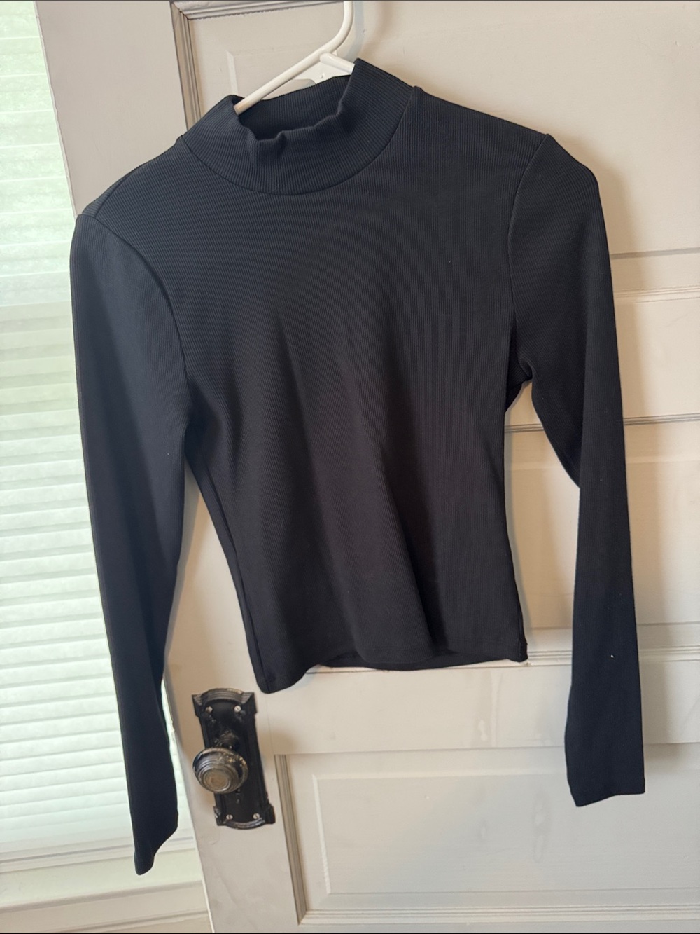 Abercrombie & Fitch Black Long-Sleeve Mock Neck Top